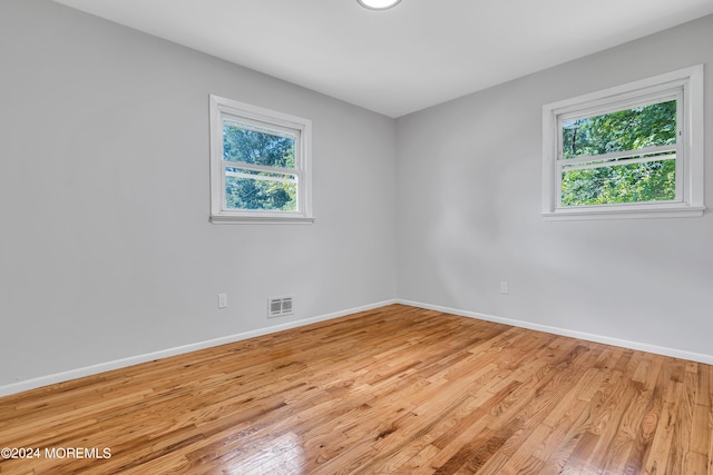 unfurnished room with plenty of natural light and light wood-type flooring