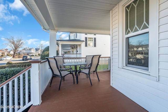 balcony featuring a porch