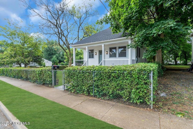 view of front of property with a porch