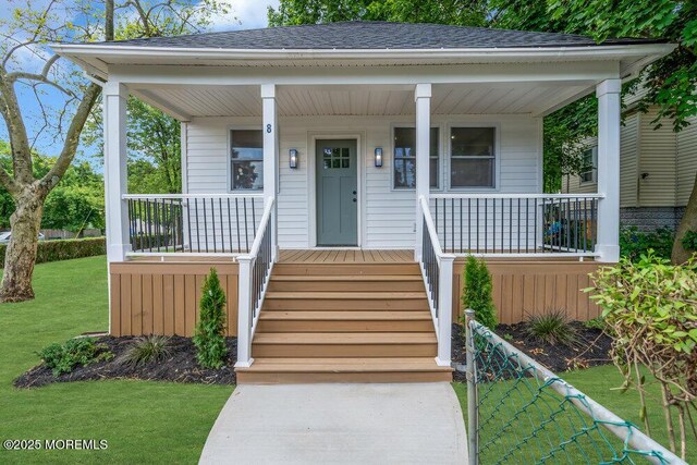 view of front of property with a porch