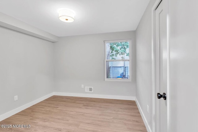 empty room featuring light wood-type flooring