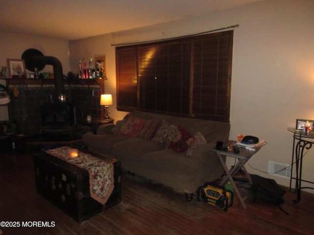 living room with wood-type flooring