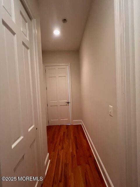 hall featuring dark hardwood / wood-style flooring