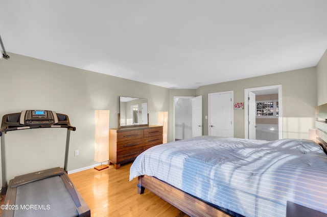 bedroom featuring light hardwood / wood-style floors