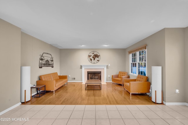 view of tiled living room