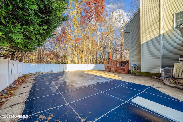 exterior space featuring a wooden deck