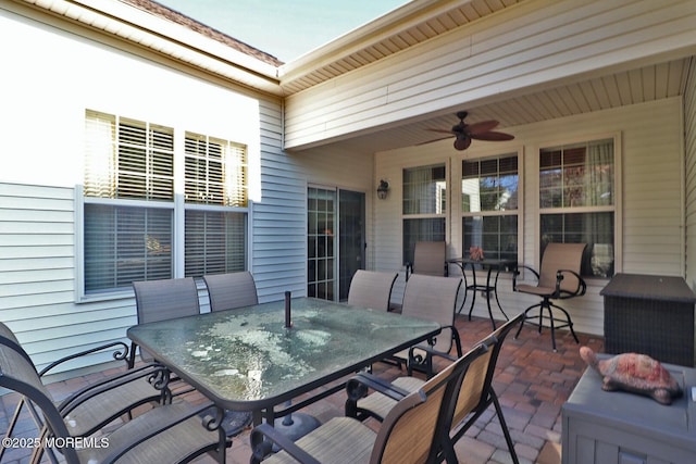 view of patio / terrace featuring ceiling fan