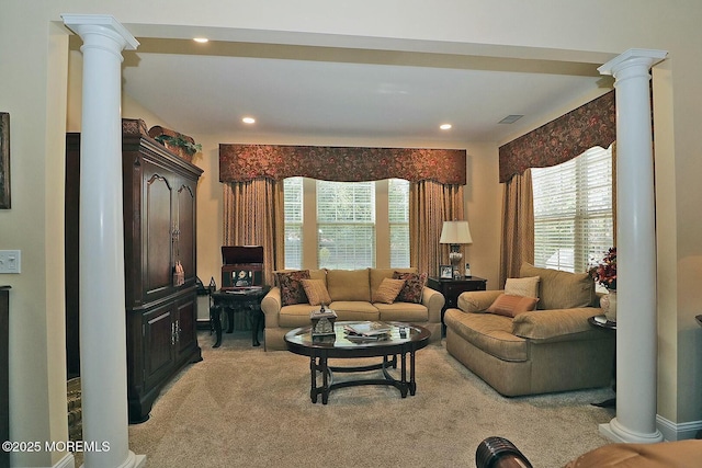 view of carpeted living room