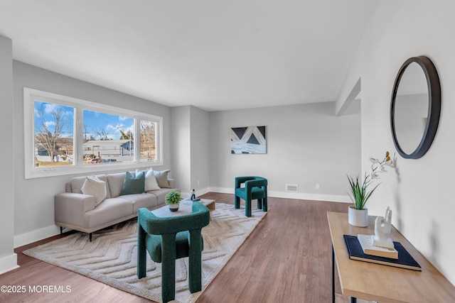 living room featuring hardwood / wood-style flooring