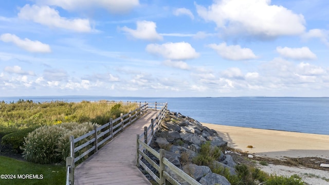 exterior space with a view of the beach