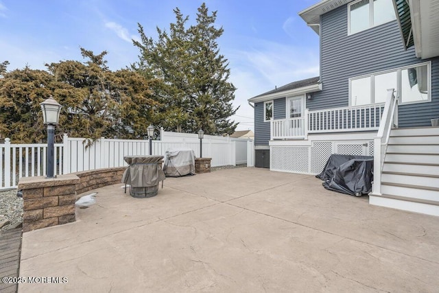 view of patio / terrace with a wooden deck