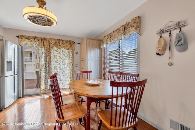 dining area featuring light hardwood / wood-style floors