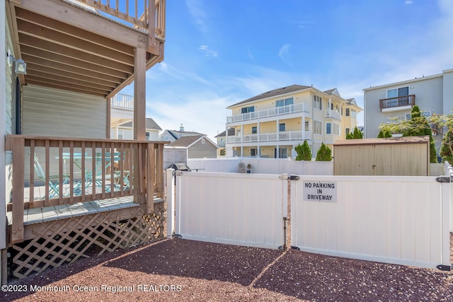 exterior space featuring a wooden deck