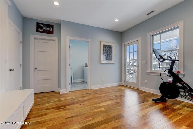 interior space with light wood-type flooring