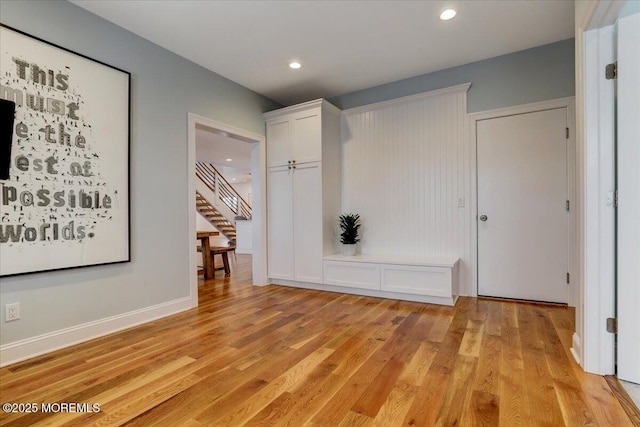 hallway featuring light wood-type flooring