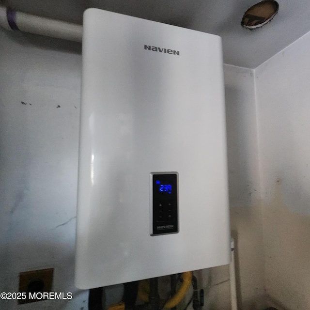 interior details featuring tankless water heater