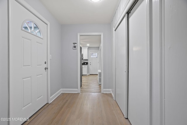 hall featuring light hardwood / wood-style flooring