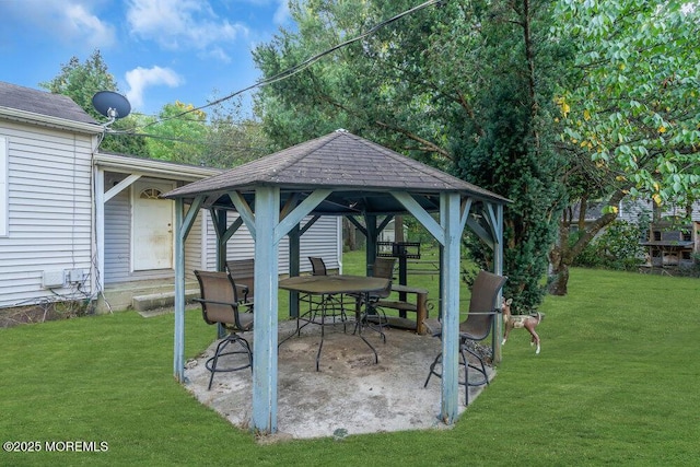 view of patio / terrace with a gazebo