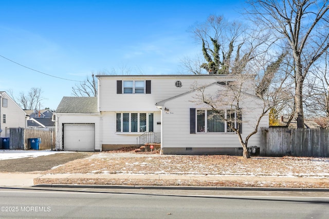 view of front property with a garage