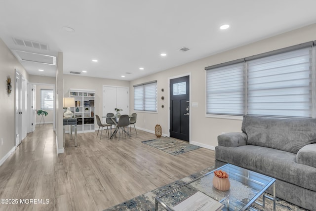 living room featuring wood-type flooring