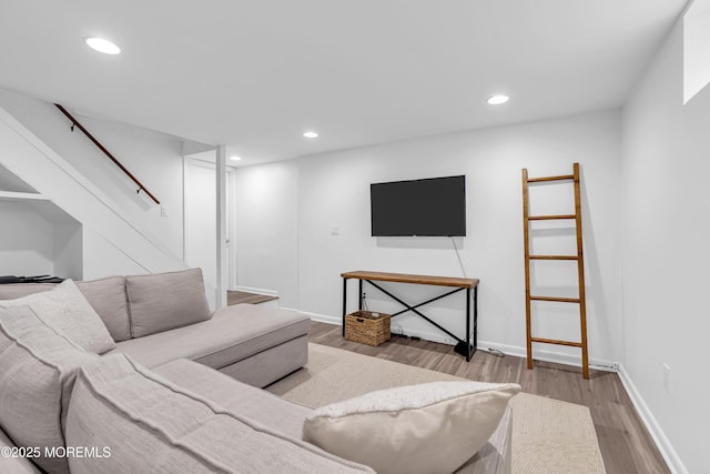 living room featuring wood-type flooring