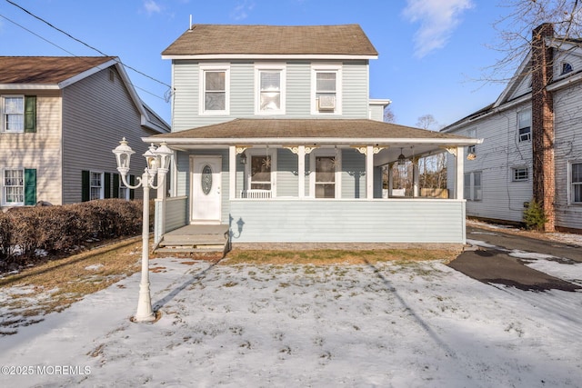 view of front of home with covered porch