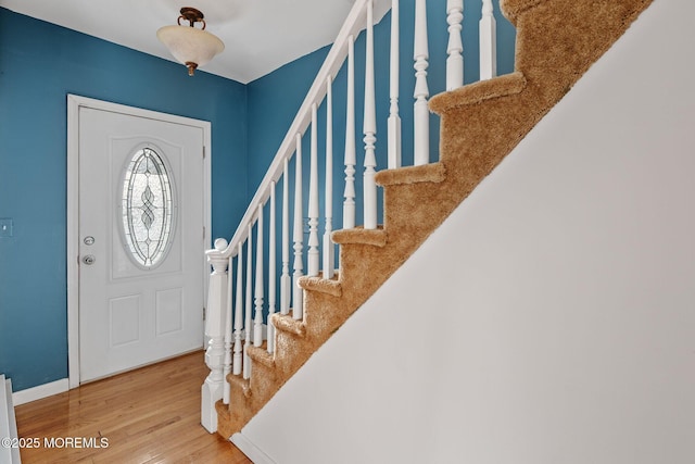 entrance foyer with hardwood / wood-style flooring