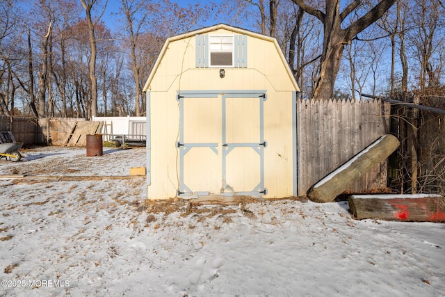 view of snow covered structure