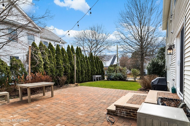 view of patio with area for grilling