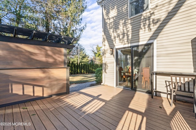 deck featuring a pergola