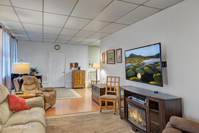 living room with hardwood / wood-style floors