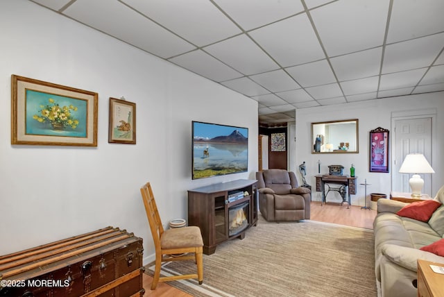 living room with light hardwood / wood-style floors