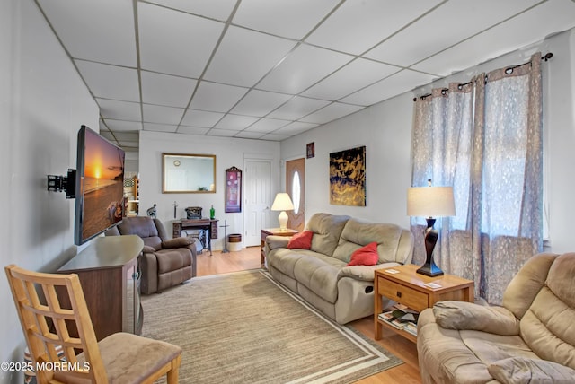 living room featuring light wood-type flooring