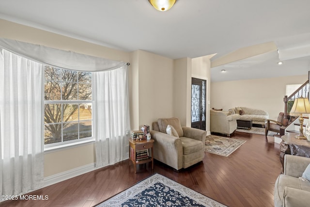 living room featuring hardwood / wood-style flooring