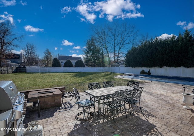 view of patio / terrace with a grill