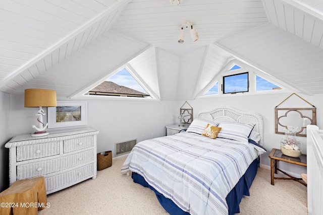 bedroom featuring vaulted ceiling