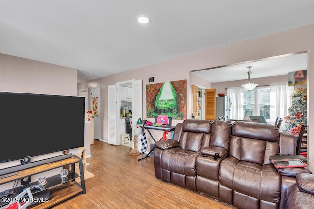 living room featuring light hardwood / wood-style flooring