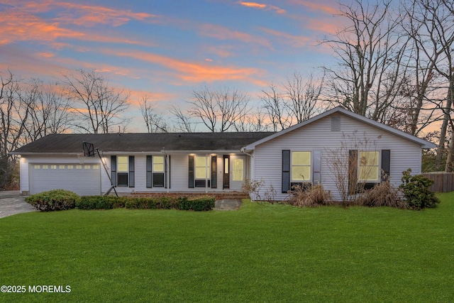 11 Afton Rd, Jackson, NJ 08527 - ranch-style home featuring covered porch, an attached garage, a yard, and driveway