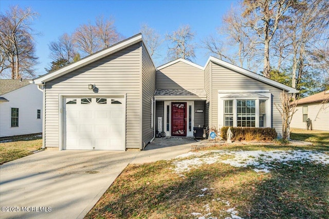 single story home featuring a garage