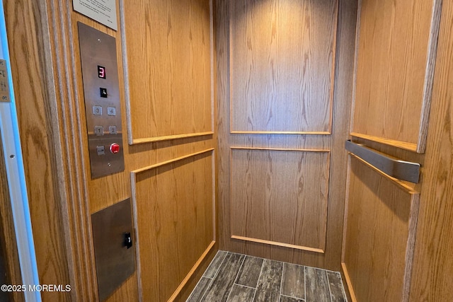 interior details with elevator