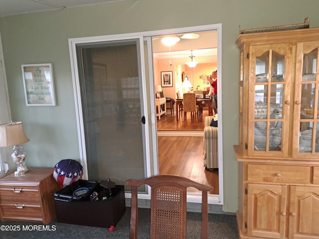 dining space featuring hardwood / wood-style floors