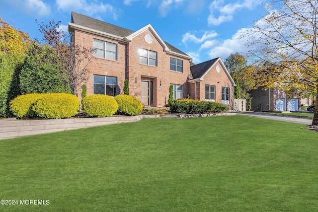 front facade with a front lawn