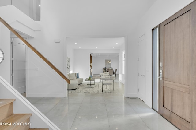 view of tiled foyer