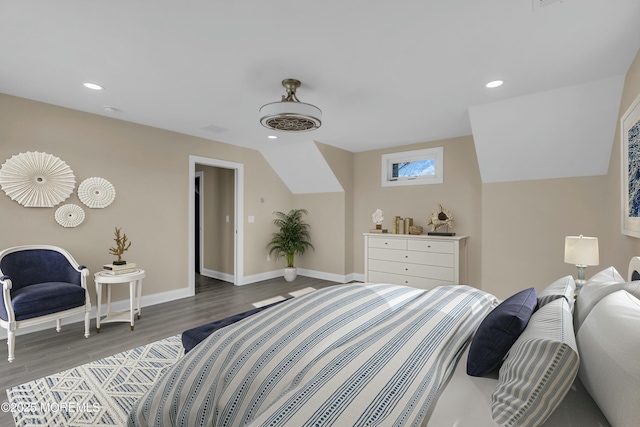 bedroom featuring hardwood / wood-style flooring