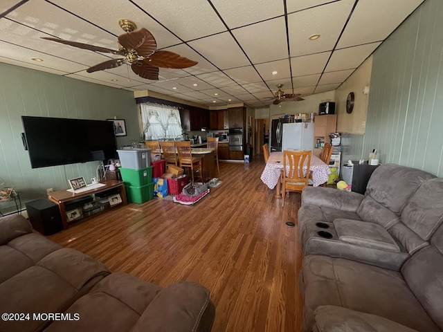 living room with hardwood / wood-style floors