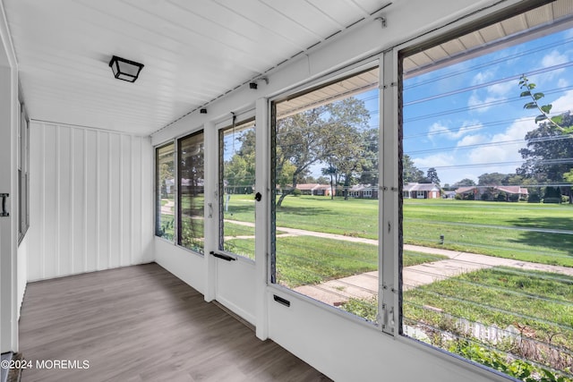 view of unfurnished sunroom