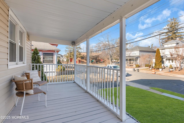 deck with covered porch