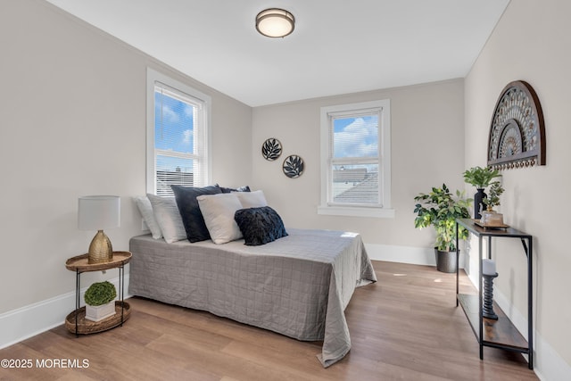 bedroom featuring light hardwood / wood-style floors