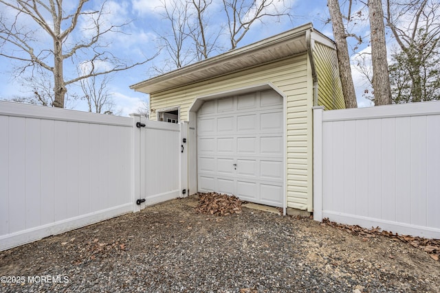 view of garage