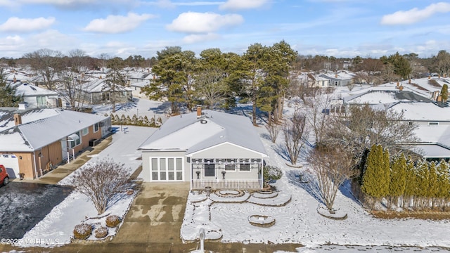 view of snowy aerial view